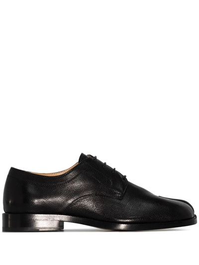 Shop Maison Margiela Tabi Lace-up Leather Brogues In Black