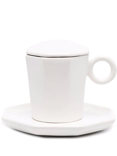 Shop Off-white Octagonal Logo Coffee Set In White