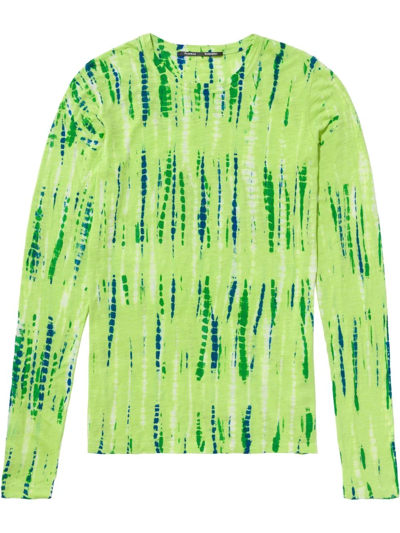Shop Proenza Schouler Tie-dye Long-sleeve T-shirt In Green
