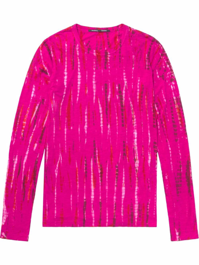 Shop Proenza Schouler Tie-dye Long-sleeve T-shirt In Pink