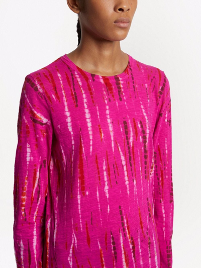 Shop Proenza Schouler Tie-dye Long-sleeve T-shirt In Pink
