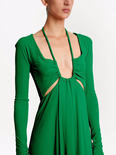 Shop Proenza Schouler Jersey Long-sleeve Midi Dress In Green