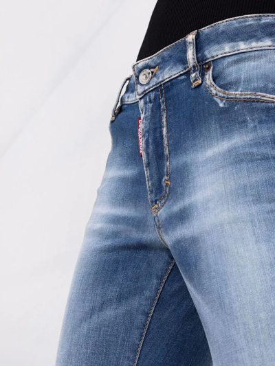 Dsquared2 Cropped Bootcut Jeans In Blau