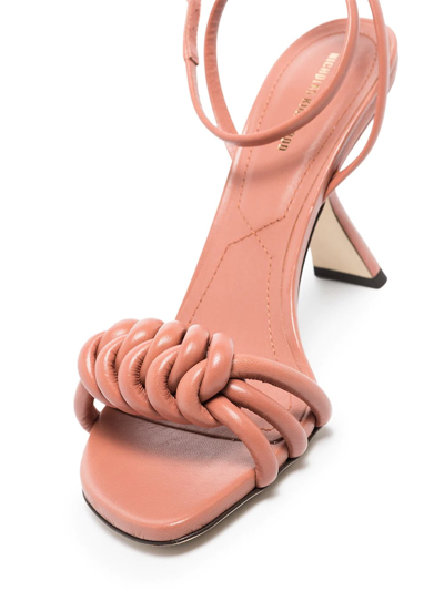 Shop Nicholas Kirkwood Lexi Braided 90mm Sandals In Braun