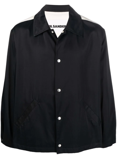 Shop Jil Sander Tiger-print Silk-blend Shirt In Schwarz