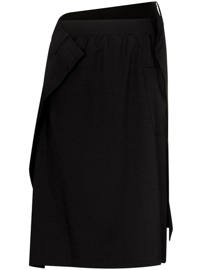 Shop Y-3 Asymmetric Midi Skirt In Black
