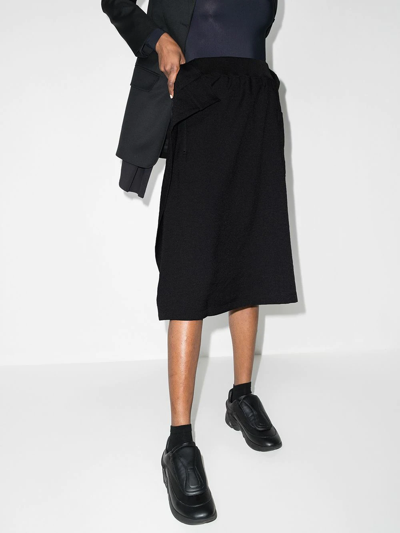 Shop Y-3 Asymmetric Midi Skirt In Black