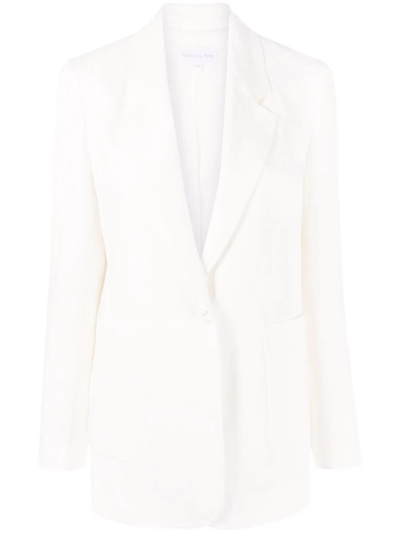 Shop Patrizia Pepe Long-line Blazer In White