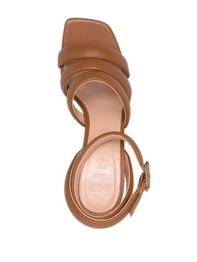 Shop Si Rossi Ankle Strappy Sandals In Brown