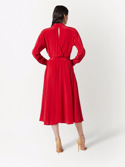 Shop Equipment Haelee Silk Shirt Dress In Red