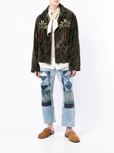 Shop Children Of The Discordance Ny Old Patch Jeans In Blau