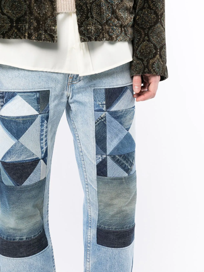 Shop Children Of The Discordance Ny Old Patch Jeans In Blau