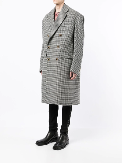Cool Tm Grandpa Houndstooth-print Wool Coat In Black
