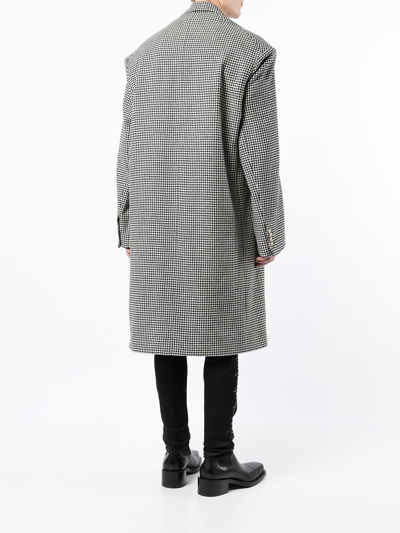 Cool Tm Grandpa Houndstooth-print Wool Coat In Black