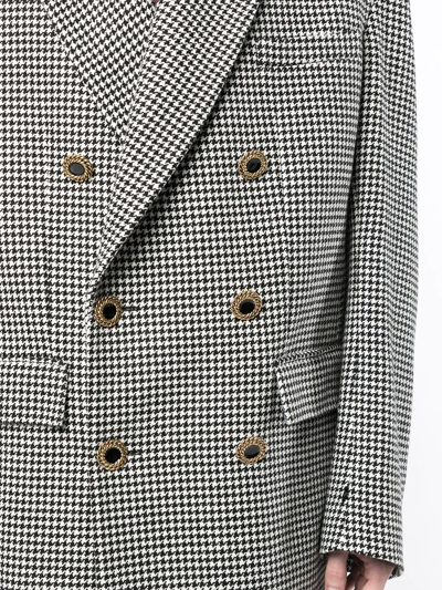 Cool Tm Grandpa Houndstooth-print Wool Coat In Black