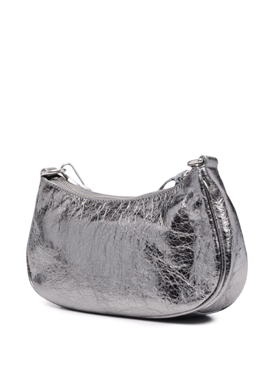 Shop Balenciaga Mini Le Cagole Metallic Shoulder Bag In Grau