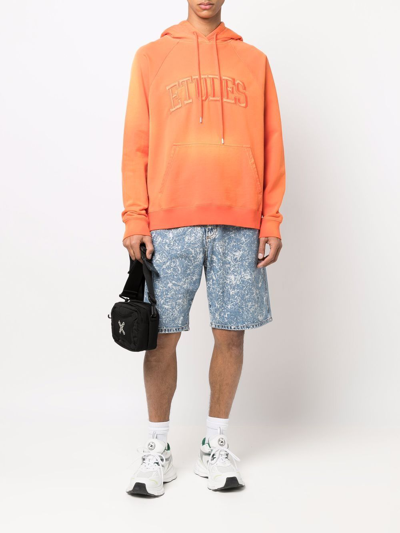 Shop Etudes Studio Logo Drawstring Hoodie In Orange