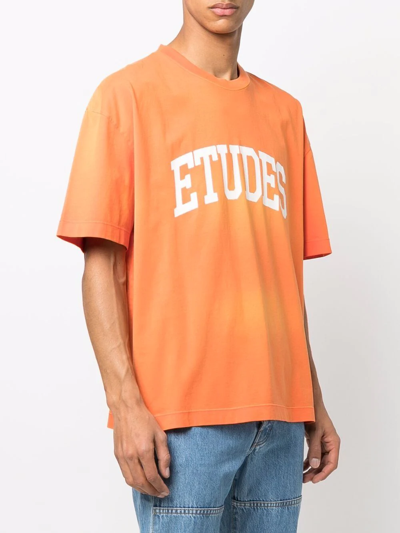 Etudes Studio Orange Spirit 'études' University T-shirt In Orange