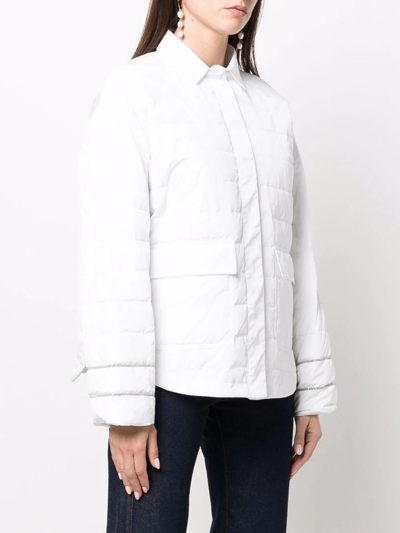 Fabiana Filippi Pointed-collar Padded Jacket In White