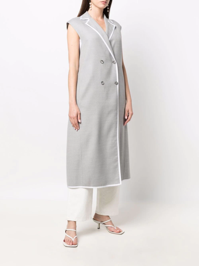 Fabiana Filippi Sleeveless Double-breasted Coat In Grau
