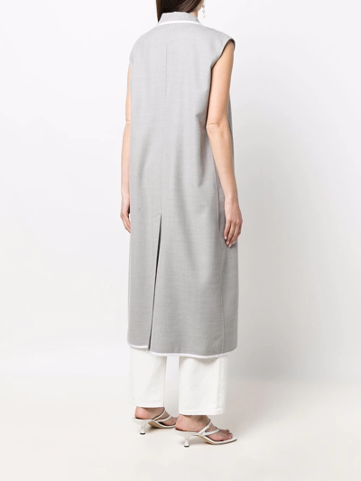 Fabiana Filippi Sleeveless Double-breasted Coat In Grau
