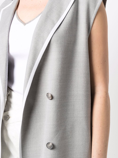 Fabiana Filippi Sleeveless Double-breasted Coat In Grau