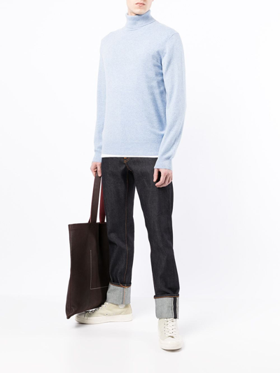 N•peal The Trafalgar Roll Neck Sweatshirt In Blau