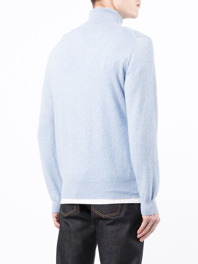 N•peal The Trafalgar Roll Neck Sweatshirt In Blau