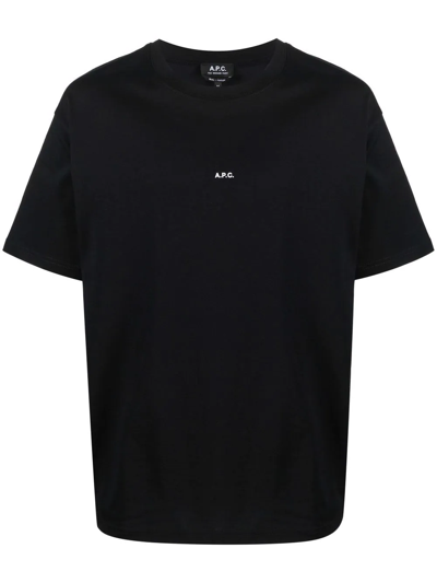 Shop Apc Round Neck Short-sleeved T-shirt In Black