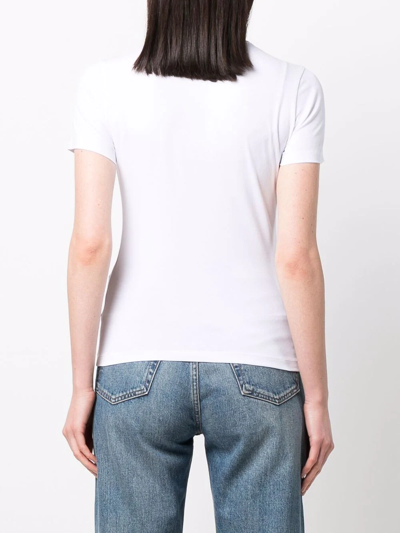 Emporio Armani T-shirt With Eagle Logo Print In Weiss