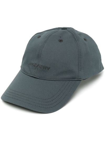 Shop Givenchy Logo-embroidered Canvas Baseball Cap In Grün