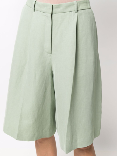 Shop Fabiana Filippi Wide-leg Bermuda Shorts In Green