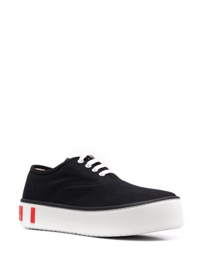Shop Marni Paw Lace-up Sneakers In Schwarz