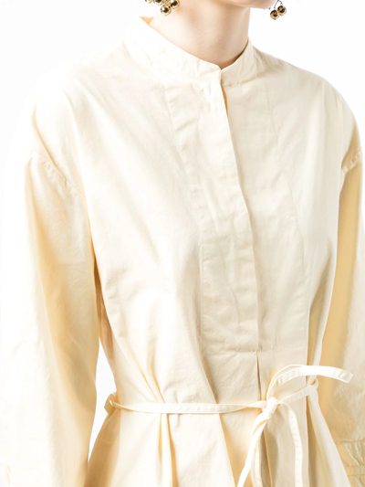 Shop Jil Sander Tie-waist Cotton Dress In Gelb
