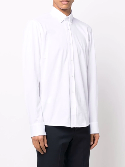 Shop Hugo Boss Buttoned Long-sleeve Shirt In Weiss