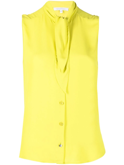Shop Patrizia Pepe Tie-fastening Sleeveless Blouse In Gelb