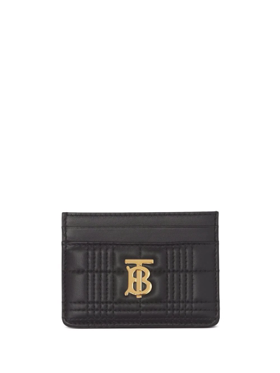 Shop Burberry Lola Quilted Cardholder In Schwarz