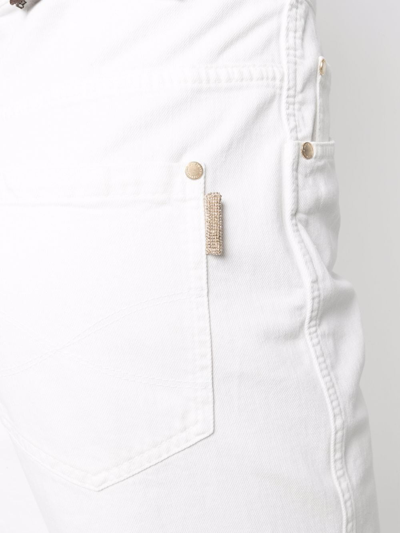 Shop Brunello Cucinelli High-rise Straight Leg Jeans In Weiss