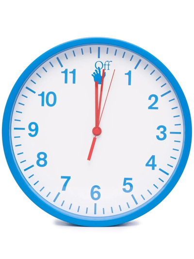 Shop Off-white Matte Wall Clock In Blau