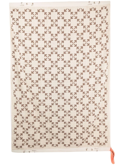 Shop Off-white Arrow Pattern Towel In Nude
