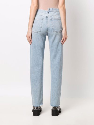 Shop Agolde Criss Cross Straight-leg Jeans In Blau