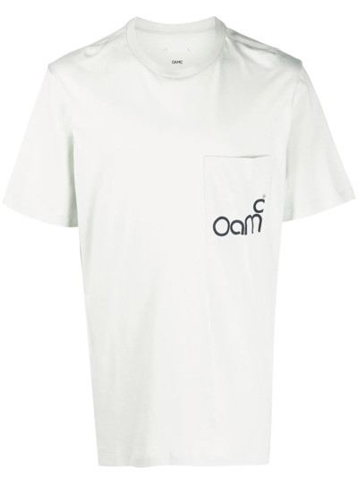 Shop Oamc Logo-print Short-sleeved T-shirt In Grün
