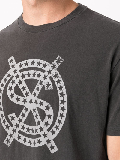 Shop Ksubi Dollar Star Kash T-shirt In Grau