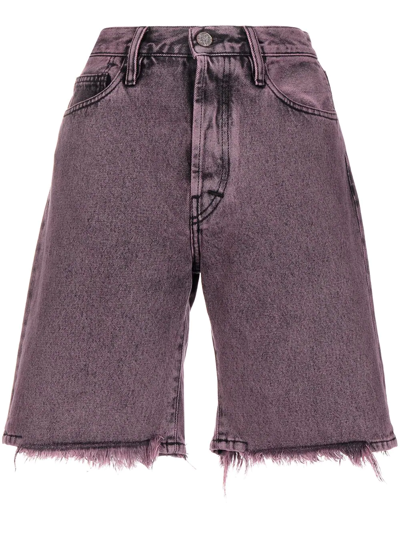 Shop Aries Cut-off Denim Shorts In Rosa
