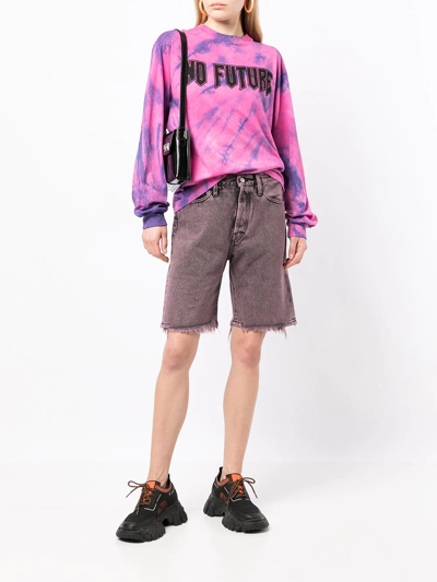 Aries Cut-off Denim Shorts In Rosa