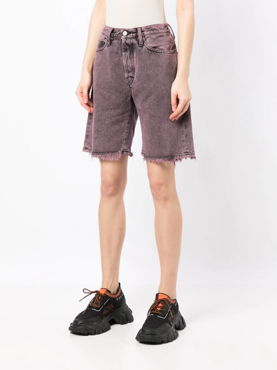 Shop Aries Cut-off Denim Shorts In Rosa