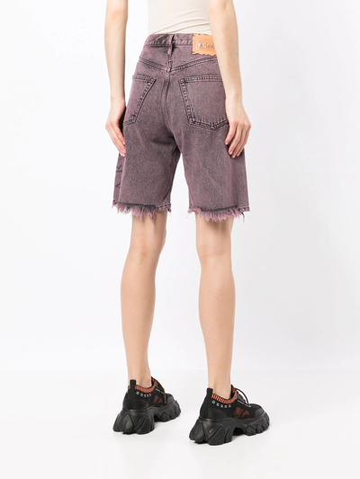 Shop Aries Cut-off Denim Shorts In Rosa
