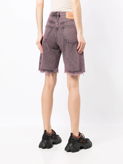 Aries Cut-off Denim Shorts In Rosa