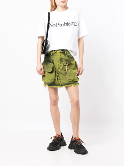 Aries Pouch-pocket A-line Skirt In Grün