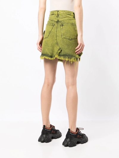 Aries Pouch-pocket A-line Skirt In Grün